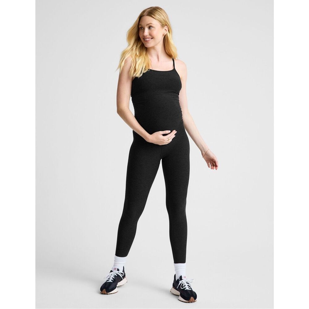NWT BEYOND THE BUMP / BEYOND YOGA womens Spacedye Uplevel Maternity Jumpsuit